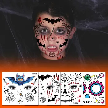 Deti Cartoon Zábavné Halloween Dočasné Tetovanie Vody Prenos Nálepky Dočasné Tetovanie Jazva Tvorivé Tvár Nálepky Tetovanie