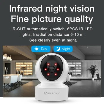 Vstarcam CS49Q 2.4 G/5G WiFi Home Security Kamera 360° / 1296P/2560P HD Nočné Videnie IP Zistiť Alarm Webcam Video Baby Monitor