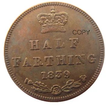 1839 UK Veľká Británia / Ceylon Victoria Pol Farthing kópie mincí