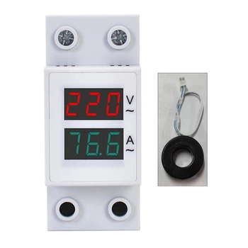 Digitálny Voltmeter Ammeter AC1-140A AC50-500V Napätie Prúd Meter Din Lištu Tester s Čipom LED Displej, Odolné
