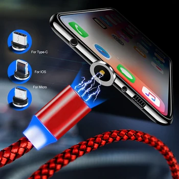 Magnetické Kábel USB Pre zariadenia iPhone/Micro USB a Typ C 2.4 Rýchleho Nabíjania, Nabíjačku, Dátový Kábel Pre Huawei Xiao Magnet USB C Drôt, Kábel