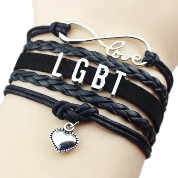 Drop Shipping Zábal Gay Pride LGBT Rainbow Náramok Nekonečno Lásky, Priateľstva Svadobné Dary Charms Osobné Šperky