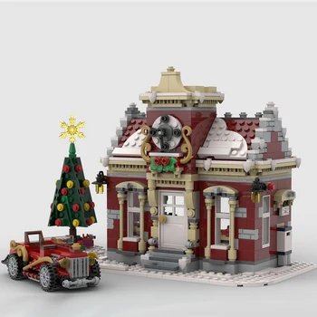 1049Pcs MOC-84431 Málo Zimné Radnica Model Stavebné Bloky Nastaviť Vianočný Darček (Autorizovaný a navrhol Little_Thomas)