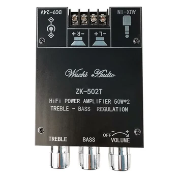 ZK-502T 50Wx2 HIFI 2.0 Kanálový Stereo Zosilňovač Modul Audio Reproduktorov Rady Súprava Bluetooth-Kompatibilné Bass Subwoofer Príslušenstvo