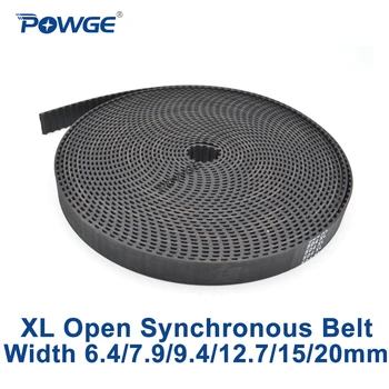 POWGE Lichobežníka XL Otvoriť Synchrónne remeňa XL-037 XL-050 Gumy Neoprénová laminát šírka 6.4/ 7.9/9.4/12.7/15/Kladka 20 mm