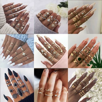 vintage prstene pre ženy estetické Šperky prsteň boho Príslušenstvo opal crystal Darčeková neurčená luxusné had Hippie 2021 trend