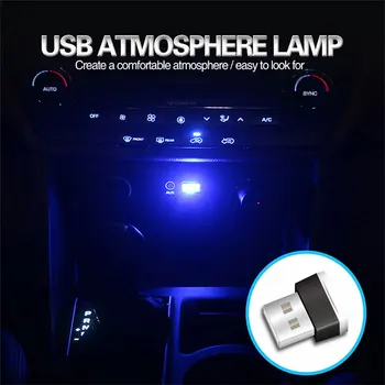 MINI USB Led Auto, Interiér Atmosférou Svetlo Dekoračné Prenosné Lampy vo Vnútri Auta Styling Svetlo Príslušenstvo Dekor Usb Lampa