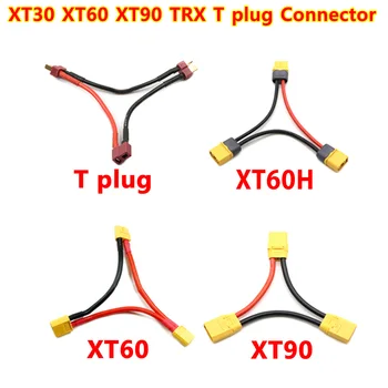 XT30 XT60 XT90 TRX T plug muži Ženy spolu Batéria Konektor Kábla Dual Rozšírenie Y Splitter Silikónové Drôt pre RC Batérie ESC