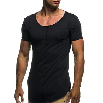 E1148-Letné nové pánske T-shirts farbou slim trend bežné krátke rukávy móda