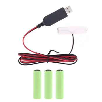 LR6 AA Batérie Kvapiek USB Napájací Kábel Vymeňte 1-4pcs 1,5 V AA Batérie