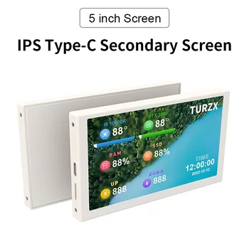 5 Palcový IPS Typ-C Sekundárny Displej Dynamický 800x480 LCD Displej CPU, GPU, RAM, HDD Monitoring Voľne AIDA64 s Hliníkovým Prípade