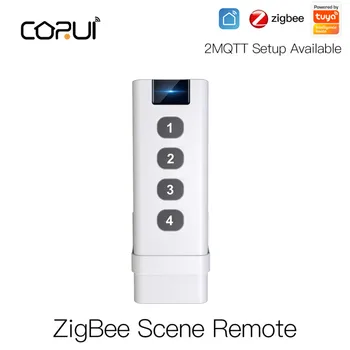 Corui Tuya ZigBee Smart Home Scény Prepínač 4 Gang, Diaľkové Ovládanie Prenosné Inteligentné Gadgets Pre Inteligentný Život Automatizácie Scenár