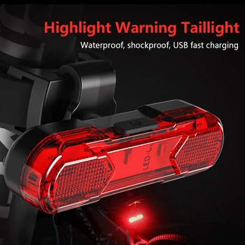 Bicykel Zadné Svetlo Nepremokavé USB Nabíjateľné LED Bezpečnostné Varovanie Lampa Bicykli Baterka Cyklistické zadné svetlo Cyklistické Príslušenstvo