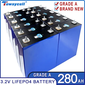 280Ah 16PCS Lifepo4 Rechargable Batériu 3.2 V Triede A Teway Lítium Železa Fosfát Hranolové Nové Solárne Články EÚ NÁS bez DANE