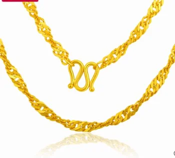 24k čistého zlata náhrdelník reálneho zlata reťazca náhrdelníky zlatý náhrdelník pre ženy 999 zlaté retiazky 42-60 cm doprava zadarmo položiek