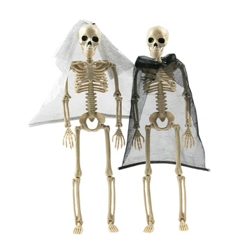 Halloween Lebky Simulácie Ľudského Tela Plastový Skelet Nevesta Ženícha Rekvizity Obrázok Hnuteľného Spoločné Tekvica Ghost Party Dekorácie