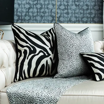 Luxusné Hodiť Vankúš Sofa Dekoratívne Nordic Elegantné Vankúš Na Stoličku, Posteľ 30*45*50 Čierna Zlatá Zebra Prehoz